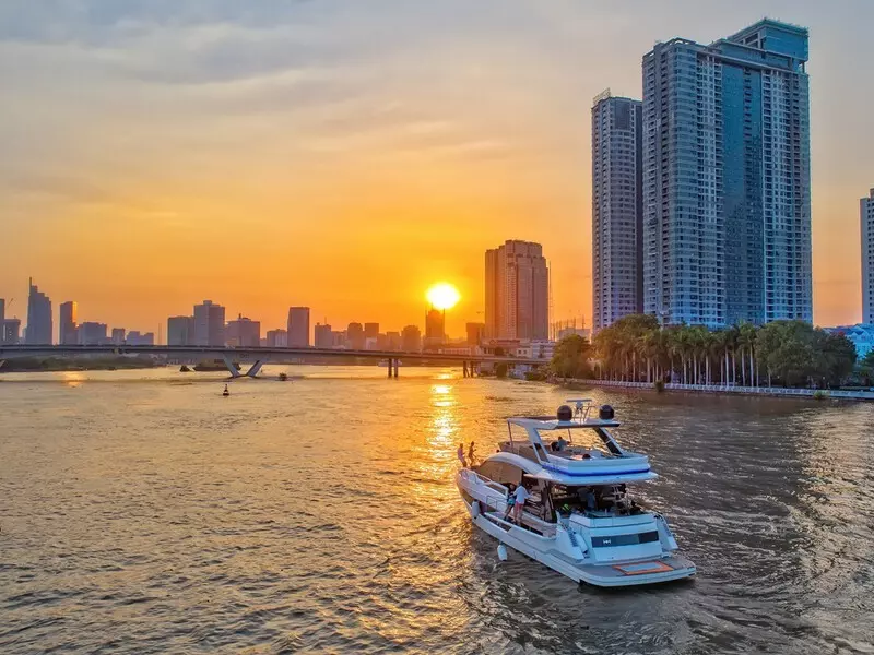 Evening river cruise on the Saigon River with stunning city views in Ho Chi Minh City.