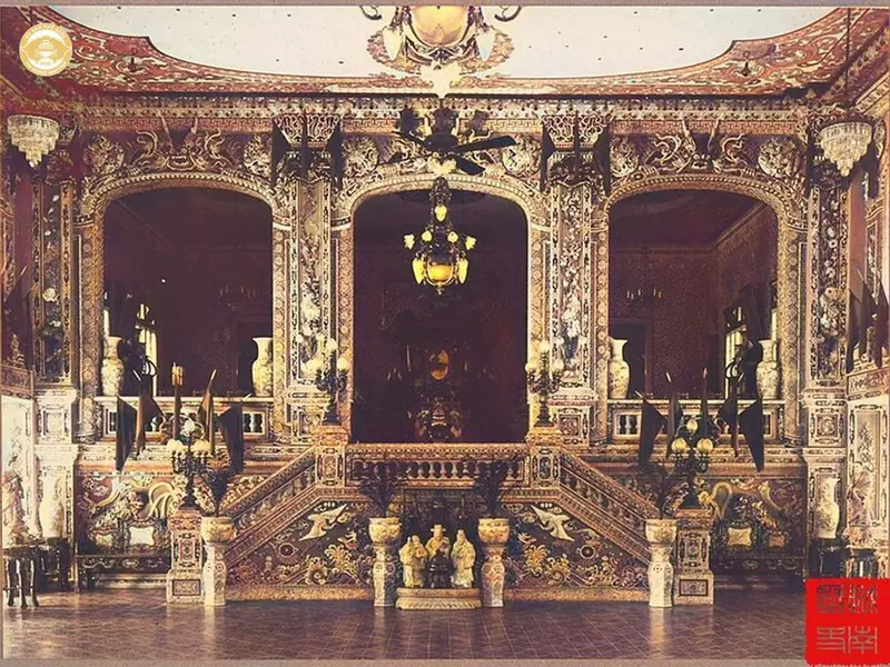 Explore An Dinh Palace in Hue – A Stunning Legacy of Royal Architecture Ruins of Cửu Tư Đài Theater behind Khải Tường Tower at An Dinh Palace, Hue